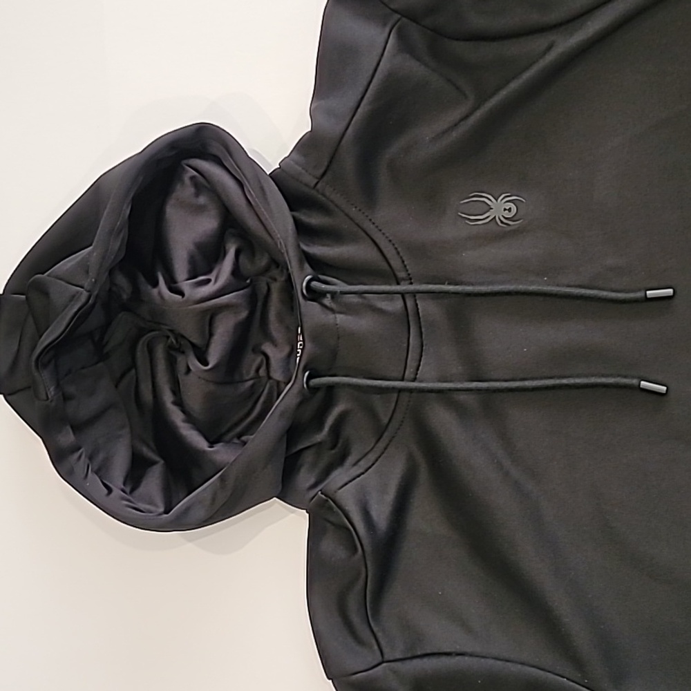 Spyder Mens Pullover Hoodie Sweatshirt Black Medium - Picture 5 of 12